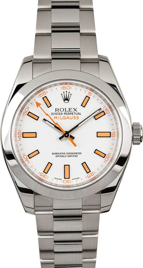 rolex milgauss 116400 white dial.